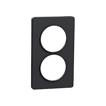 Odace Touch, plaque Anthracite 2 postes verticaux entraxe 57mm|Schneider Electric-SCHS540814