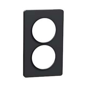Odace Touch, plaque Anthracite 2 postes verticaux entraxe 57mm|Schneider Electric-SCHS540814