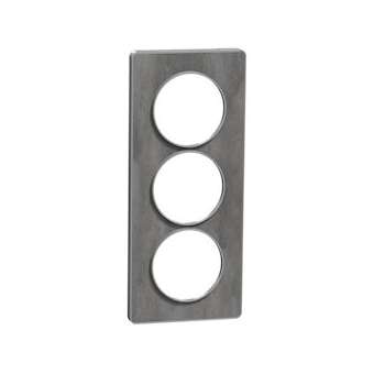 Odace Touch, plaque Ardoise avec liseré Alu 3 postes verticaux entraxe 57mm|Schneider Electric-SCHS530816V