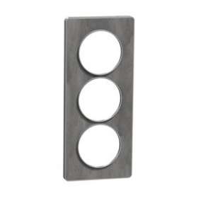 Odace Touch, plaque Ardoise avec liseré Alu 3 postes verticaux entraxe 57mm|Schneider Electric-SCHS530816V