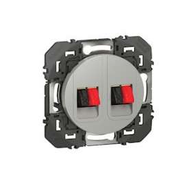 Prise haut-parleur double dooxie finition alu|Legrand-LEG600482