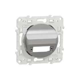 Odace Alu, prise optique 2 sorties, à compléter avec une traversée VDIB6082001|Schneider Electric-SCHS530405