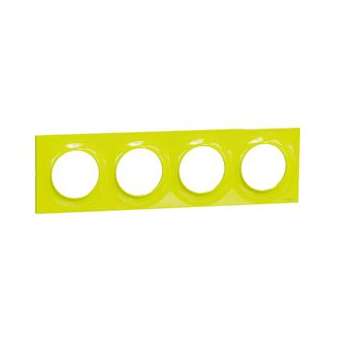 Odace Styl plaque Vert Chartreuse 4 postes horiz. ou verticaux entraxe 71mm|Schneider Electric-SCHS520708H