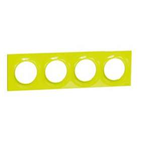 Odace Styl plaque Vert Chartreuse 4 postes horiz. ou verticaux entraxe 71mm|Schneider Electric-SCHS520708H
