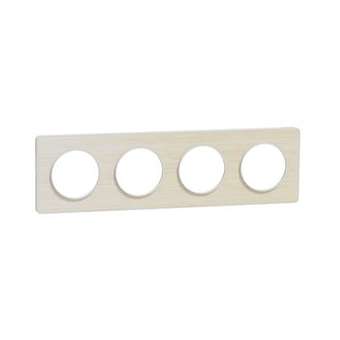 Odace Touch, plaque Bois nordique liseré Blanc 4 postes horiz./vert. 71mm|Schneider Electric-SCHS520808M