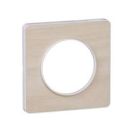 Odace Touch, plaque Bois nordique avec liseré Blanc 1 poste|Schneider Electric-SCHS520802M