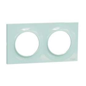 Odace Styl plaque Bleu Cian 2 postes horizontaux ou verticaux entraxe 71mm|Schneider Electric-SCHS520704C