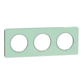 Odace Touch, plaque Translucide Verre avec liseré Alu 3 postes horiz./vert. 71mm|Schneider Electric-SCHS530806S