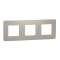 Unica Studio Color - plaque de finition - Taupe liseré Blanc - 3 postes|Schneider Electric-SCHNU280626