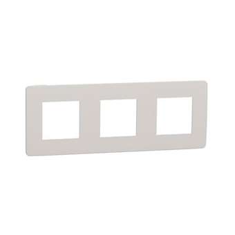 Unica Studio Color - plaque de finition - Gris pierre liseré Blanc - 3 postes|Schneider Electric-SCHNU280624