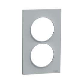 Odace Styl - plaque 2 postes - sable - entraxe 57mm vertical|Schneider Electric-SCHS520714B1