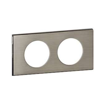 Plaque Céliane Matières 2 postes - finition Inox Brossé|Legrand-LEG069102