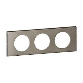 Plaque Céliane Matières 3 postes - finition Inox Brossé|Legrand-LEG069103