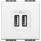 Chargeur 2 USB Type-A 2,4A 5V Livinglight - Blanc - 2 modules|Bticino-TICN4285C2