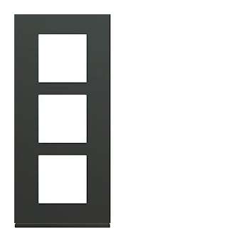Plaque gallery plastique peint 3 postes verticale 57mm anthracite|Hager-HAGWXP1023