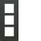 Plaque gallery plastique peint 3 postes verticale 57mm anthracite|Hager-HAGWXP1023