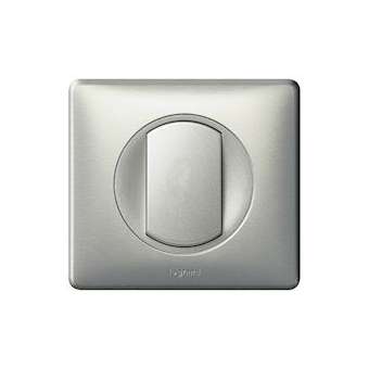 Interrupteur ou va-et-vient Céliane Soft 10A avec plaque - Titane|Legrand-LEG099975