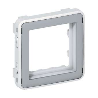 Adaptateur sans volet Plexo composable pour fonction Mosaic 2 modules gris/blanc|Legrand-LEG069582