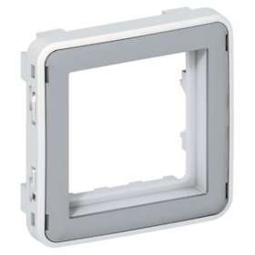 Adaptateur sans volet Plexo composable pour fonction Mosaic 2 modules gris/blanc|Legrand-LEG069582