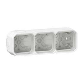 Boîtier saillie à embouts 3 postes horizontaux et verticaux Plexo blanc|Legrand-LEG069688L