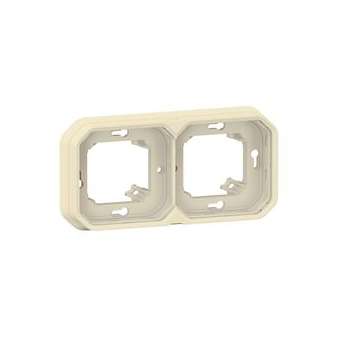 Support plaque encastré 2 postes montage horizontal/vertical Plexo sable|Legrand-LEG069853L