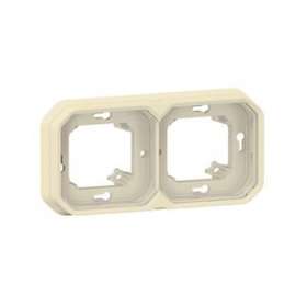 Support plaque encastré 2 postes montage horizontal/vertical Plexo sable|Legrand-LEG069853L