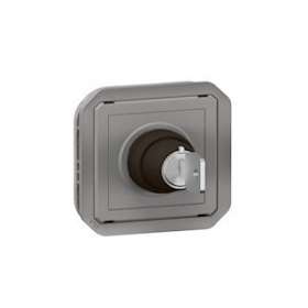Interrupteur à clé Ronis 2 positions Plexo composable gris|Legrand-LEG069534L