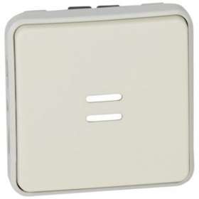 Poussoir étanche NO lumineux Plexo composable IP55 10A - blanc|Legrand-LEG069632