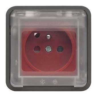 cubyko Prise 2P+T à détrompage associable gris IP55|Hager-HAGWNA105