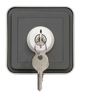 cubyko Interrupteur à clé 2 positions saillie gris IP55|Hager-HAGWNC035