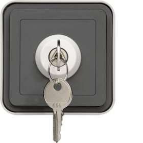 cubyko Interrupteur à clé 2 positions saillie gris IP55|Hager-HAGWNC035