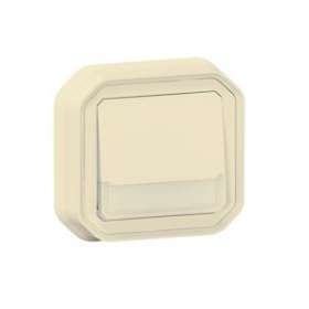 Poussoir NO-NF lumineux porte-étiquette Plexo complet encastré sable|Legrand-LEG069829L