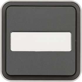 cubyko Poussoir porte-étiquette 1F saillie gris IP55|Hager-HAGWNC025