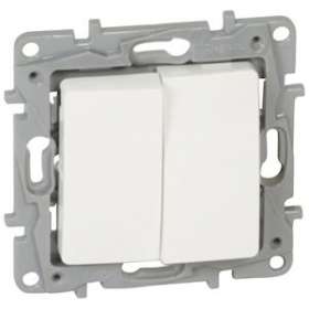 Va-et-vient 10AX et poussoir 6A NO-NF 250V~ Niloé - finition Pur|Legrand-LEG664709