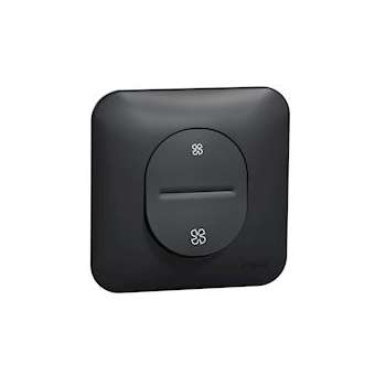 Ovalis - Interrupteur pour VMC - 2 vitesses sans arrêt Avec plaque -Anthracite|Schneider Electric-SCHS460233