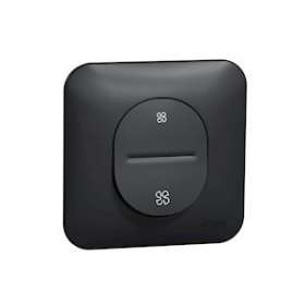 Ovalis - Interrupteur pour VMC - 2 vitesses sans arrêt Avec plaque -Anthracite|Schneider Electric-SCHS460233