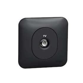 Ovalis - prise TV simple - fixation avec griffes Avec plaque -Anthracite|Schneider Electric-SCHS465405