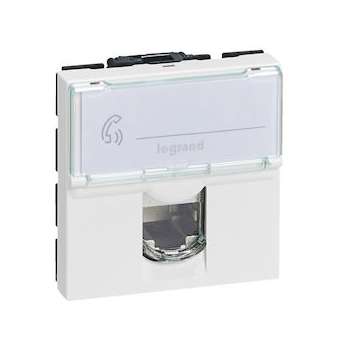 Prise RJ45 multimédia Mosaic catégorie6 STP 2 modules - blanc|Legrand-LEG099627