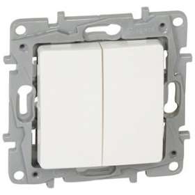 Poussoir double Niloé 6A 250V~ NO-NF - finition Pur|Legrand-LEG664708