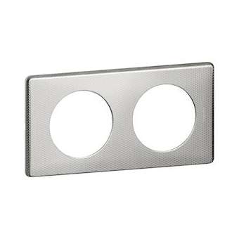 Plaque Céliane Métal 2 postes - finition Alu Snake|Legrand-LEG068722