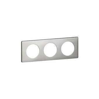 Plaque Céliane - Métal Alu Snake - 3 postes|Legrand-LEG098892