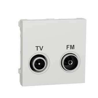 Unica - prise TV + FM - individuel - 2 mod - Blanc - méca seul|Schneider Electric-SCHNU345118
