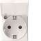 Prise de courant Schuko gallery a couvercle 2P+T pure|Hager-HAGWXF165B