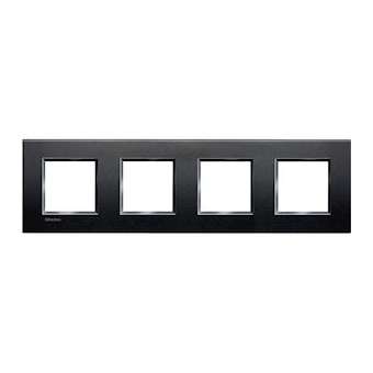 Plaque Livinglight Neutre 2+2+2+2 modules horizontal ou vertical - Anthracite|Bticino-TICLNA4802M4AR