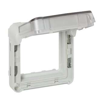 Adaptateur opaque Plexo composable IP55 pour Mosaic 2 modules - gris et blanc|Legrand-LEG069580