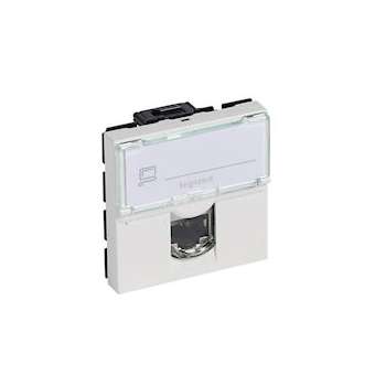 Prise RJ45 catégorie6A STP à blindage métal Mosaic 2 modules - blanc|Legrand-LEG076576