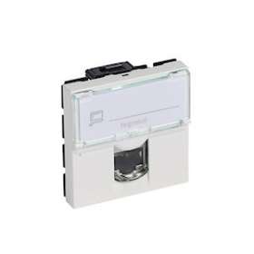 Prise RJ45 catégorie6A STP à blindage métal Mosaic 2 modules - blanc|Legrand-LEG076576