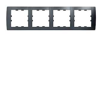 Kallysta classic plaque 4 postes horizontale entraxe 71 peinture métal Carbone|Hager-HAGWK504