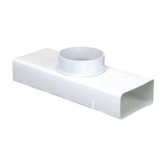 Te 55x220x125 - te 90DEG plastique rigide section 55x220 avec diamètre 125|Atlantic clim ventil-ELG460018