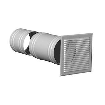 Grille de façade aluminium à auvent avec manchon télescopique, D 250 mm|S&P France ( Unelvent )-UNE875311